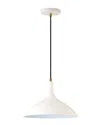 Abraham + Ivy Barton Pearled White Metal Pendant With Brass Accents In White