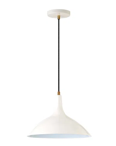 Abraham + Ivy Barton Pearled White Metal Pendant With Brass Accents