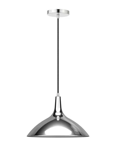 Abraham + Ivy Barton Polished Nickel Pendant In Silver