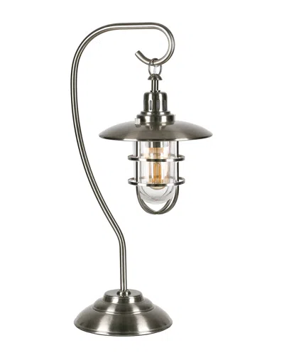 Abraham + Ivy Bay Brushed Nickel Nautical Lantern Lamp In Gray