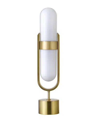 Abraham + Ivy Blair Pill-shaped Table Lamp With Milk Glass Shade In Gold