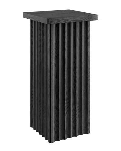 Abraham + Ivy Bourne 10.75 Wide Square Fluted Side Table In Black