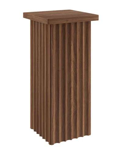 Abraham + Ivy Bourne 10.75 Wide Square Fluted Side Table In Brown