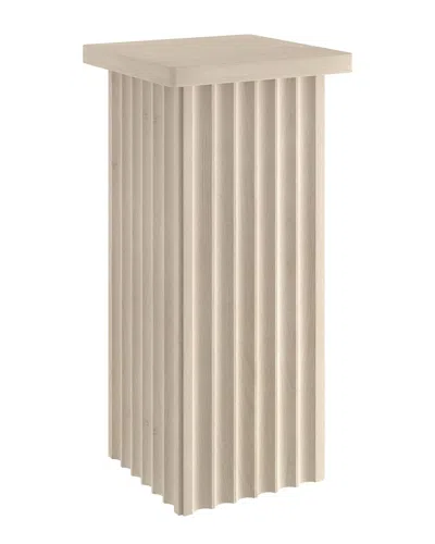 Abraham + Ivy Bourne 10.75 Wide Square Fluted Side Table In Neutral