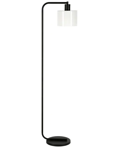 Abraham + Ivy Cadmus Floor Lamp With White Milk Glass Shade In Black