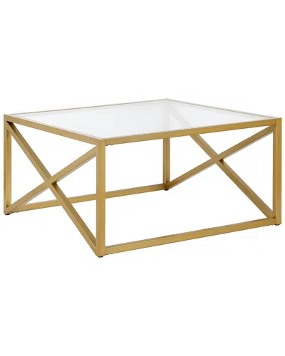 Abraham + Ivy Calix 32in Square Coffee Table In Gold
