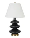 Abraham + Ivy Carleta Matte Black Triple Gourd Table Lamp In Black