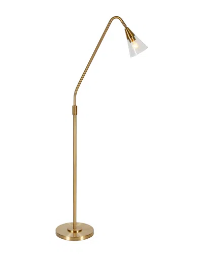 Abraham + Ivy Challice Brass Arc Floor Lamp In Brown