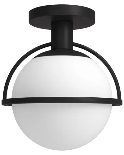 Abraham + Ivy Cieonna 9.25 Wide Semi Flush Mount With Glass Shade In Black