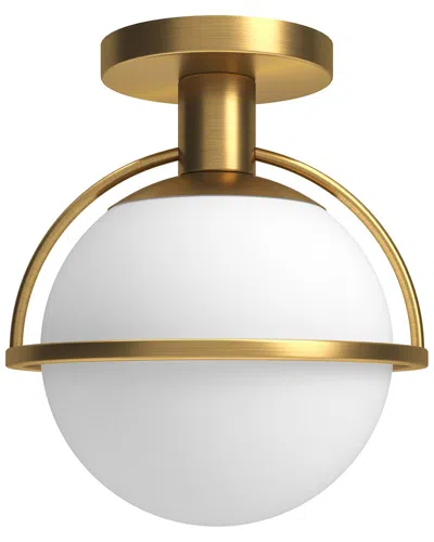 Abraham + Ivy Cieonna 9.25 Wide Semi Flush Mount With Glass Shade In White