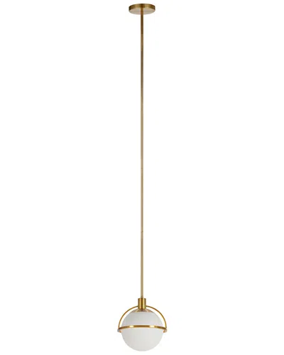 Abraham + Ivy Cieonna Brass & White Milk Glass Pendant In Gold