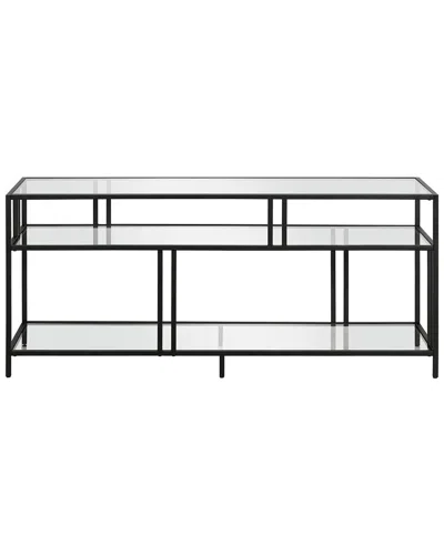 Abraham + Ivy Cortland Tv Stand With Glass Shelves In Black
