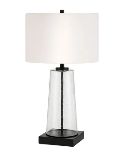 Abraham + Ivy Dax Tapered Seeded Glass Table Lamp In White