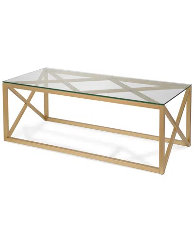 Abraham + Ivy Dixon 46in Rectangular Coffee Table In Gold