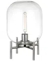 Abraham + Ivy Edison Clear Glass Globe & Polished Nickel Table Lamp In Silver