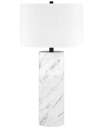 Abraham + Ivy Elise 30in Table Lamp With Fabric Shade In White