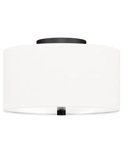 Abraham + Ivy Ellis Black Flush Mount In White