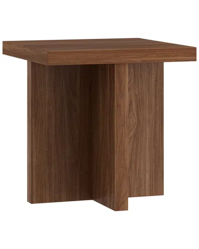 Abraham + Ivy Elna 22 Wide Square Side Table In Brown