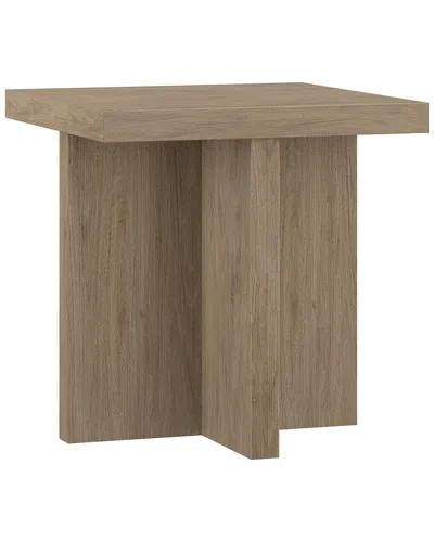 Abraham + Ivy Elna 22in Square Side Table In Brown