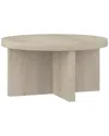 Abraham + Ivy Elna 33 Wide Round Coffee Table In Alder White