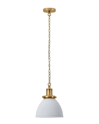 Abraham + Ivy Elodie 12in Wide Pendant With Metal Shade In White