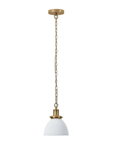 Abraham + Ivy Elodie 8in Wide Pendant With Metal Shade In White