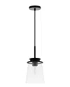 Abraham + Ivy Elwood Blackened Bronze And Clear Glass Pendant In Black