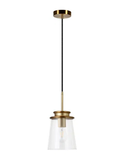 Abraham + Ivy Elwood Brass And Clear Glass Pendant In Gold
