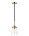 Abraham + Ivy Elwood Brass And Clear Glass Pendant In Gold