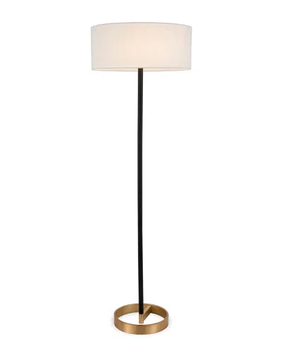 Abraham + Ivy Estella Matte Black & Brass 62in Floor Lamp