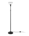 Abraham + Ivy Francis Blackened Bronze Torchiere Floor Lamp In Black