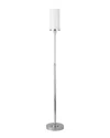 Abraham + Ivy Frieda Polished Nickel Floor Lamp With White Milk Glass Shade In Silver