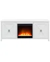 Abraham + Ivy Granger Tv Stand With Crystal Fireplace Insert In White