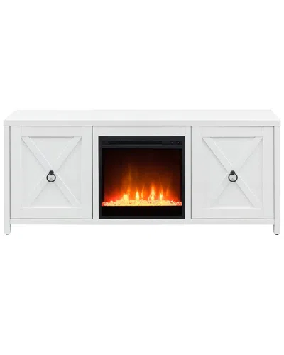 Abraham + Ivy Granger Tv Stand With Crystal Fireplace Insert In White