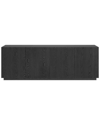 Abraham + Ivy Halifax Rectangular Fluted Tv Stand For Tvs Up To 75 In Black