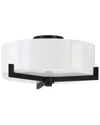 Abraham + Ivy Hamlin 17in Wide 2-light Semi Flush Mount With Glass Shade In Black