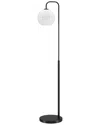 Abraham + Ivy Harrison Arc Floor Lamp With White Milk Glass Shade In Black