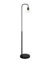Abraham + Ivy Henderson Blackened Bronze Arc Floor Lamp With Clear Glass Shade In Black