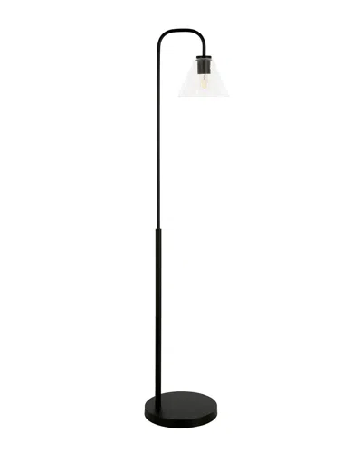 ABRAHAM + IVY ABRAHAM + IVY HENDERSON BLACKENED BRONZE ARC FLOOR LAMP WITH CLEAR GLASS SHADE