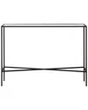 Abraham + Ivy Henley 42in Wide Rectangular Console Table With Glass Top In Black