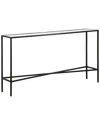 Abraham + Ivy Henley 55in Blackened Bronze Console Table With Glass Tabletop In Black
