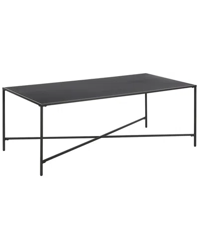 Abraham + Ivy Henley Blackened Bronze Coffee Table With Metal Top In Blue