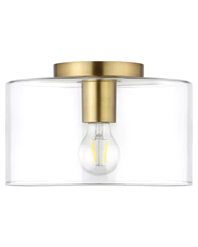 Abraham + Ivy Henri Flush Mount With Glass Shade In Gold