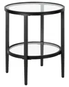 Abraham + Ivy Judy Mirrored Side Table In Black
