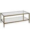 Abraham + Ivy Hera 45in Rectangular Coffee Table With Mirror Shelf In Brown