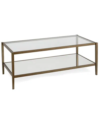 Abraham + Ivy Hera 45in Rectangular Coffee Table With Mirror Shelf In Brown