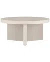 Abraham + Ivy Holm 32 Wide Round Coffee Table In Alder White