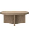 Abraham + Ivy Holm 36 Wide Round Coffee Table In Antiqued Gray
