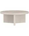 Abraham + Ivy Holm 36 Wide Round Coffee Table In Alder White