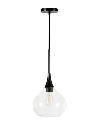 Abraham + Ivy Ida Matte Black And Clear Glass Pendant